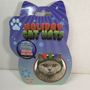 Holiday Cat Hat Christmas Lights Feline Costume Hats Funny Pet Gift Kitten Cats